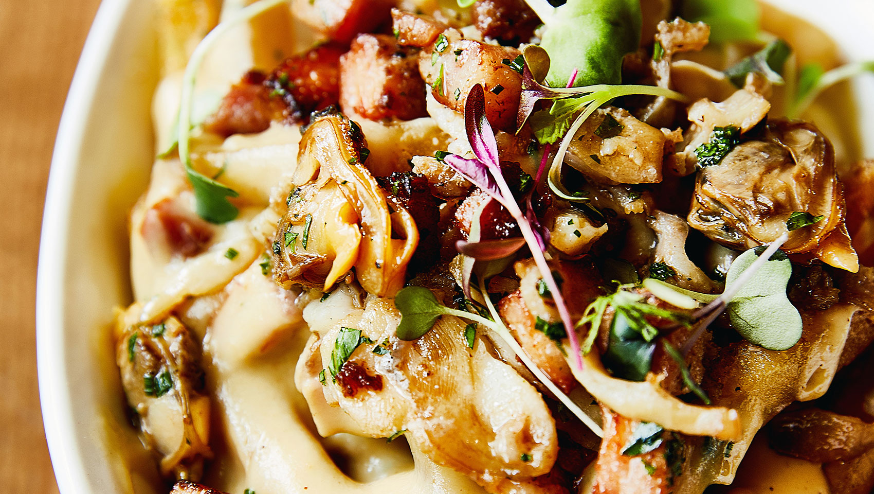 chowder fries at King Tide Restaurant at Kimpton River Place located in Portland Oregon