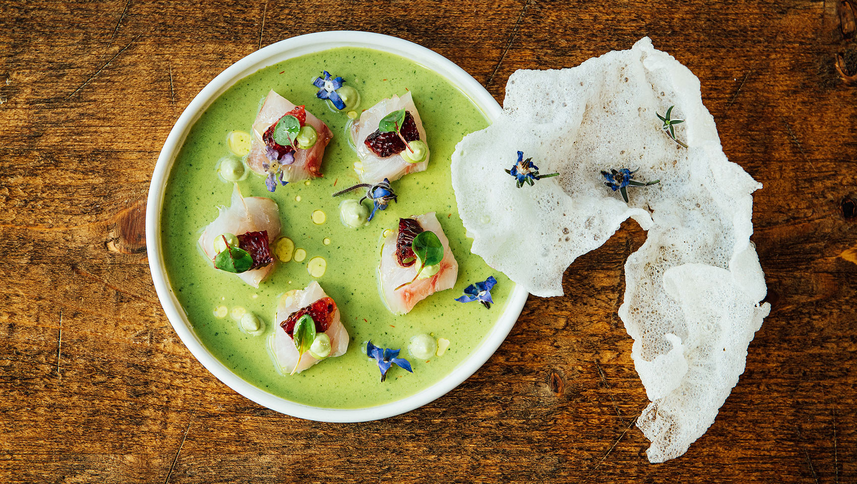 kanpachi at King Tide Restaurant at Kimpton River Place located in Portland Oregon